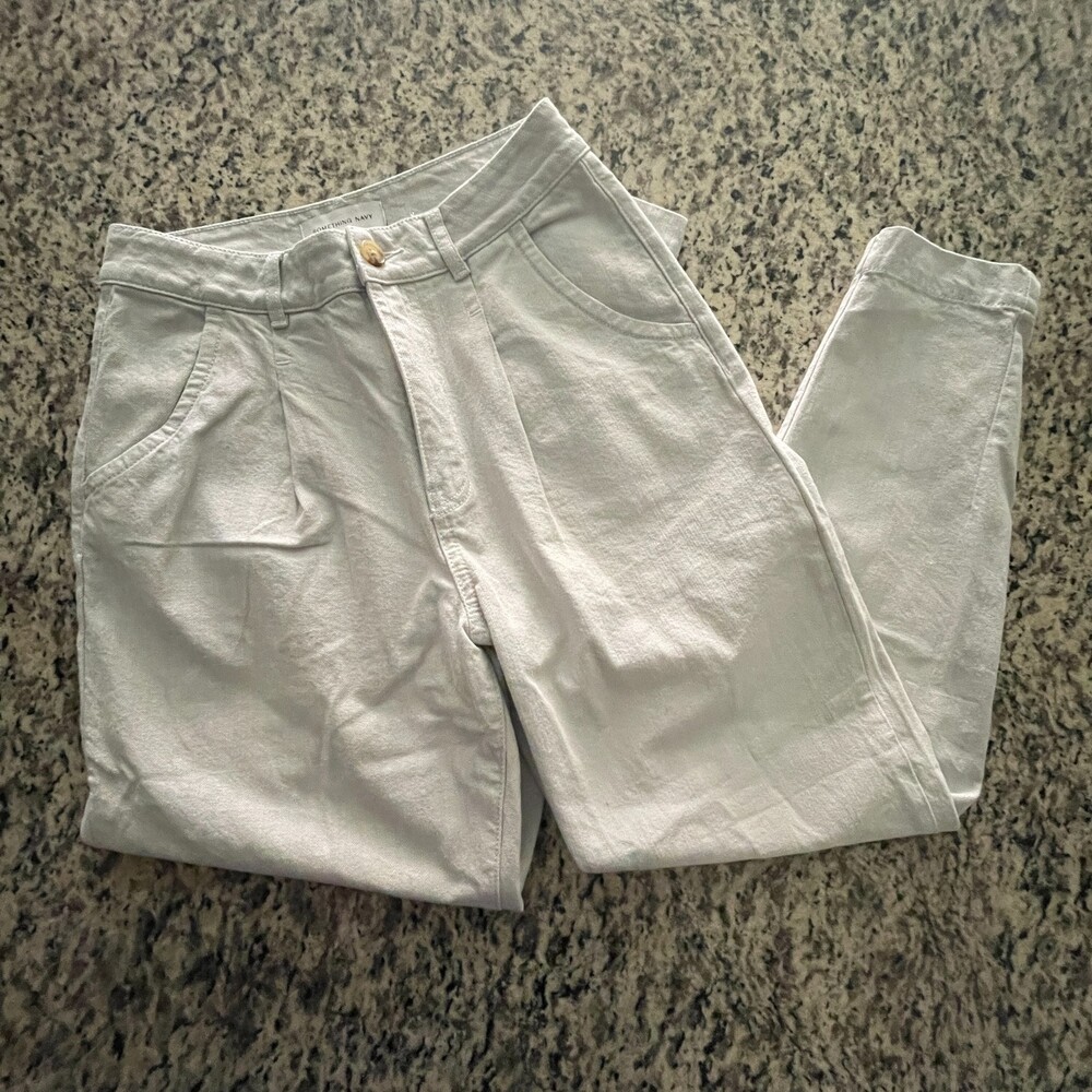 Something Navy Ultra Light Wash Painted Pant Jeans 4